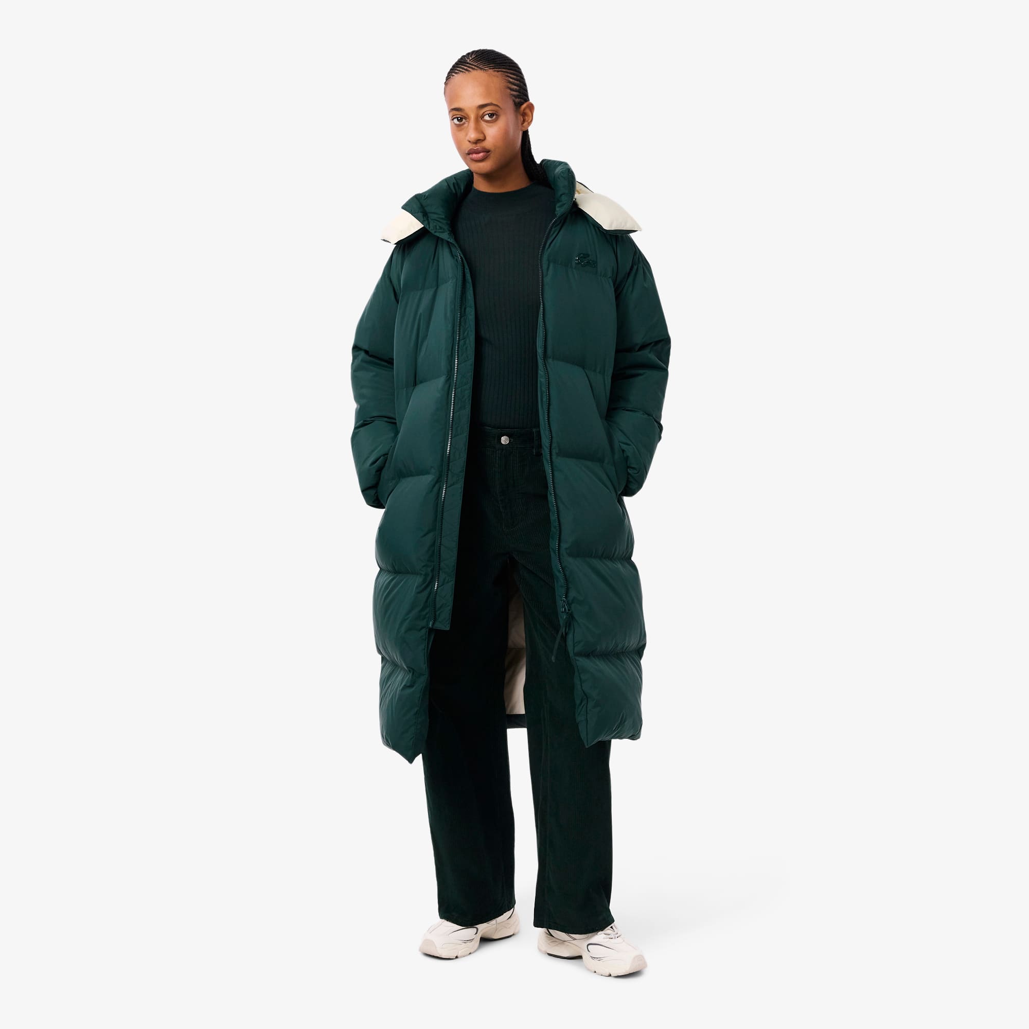 Lacoste Women's Long Oversized Down Jacket - 44 In Green