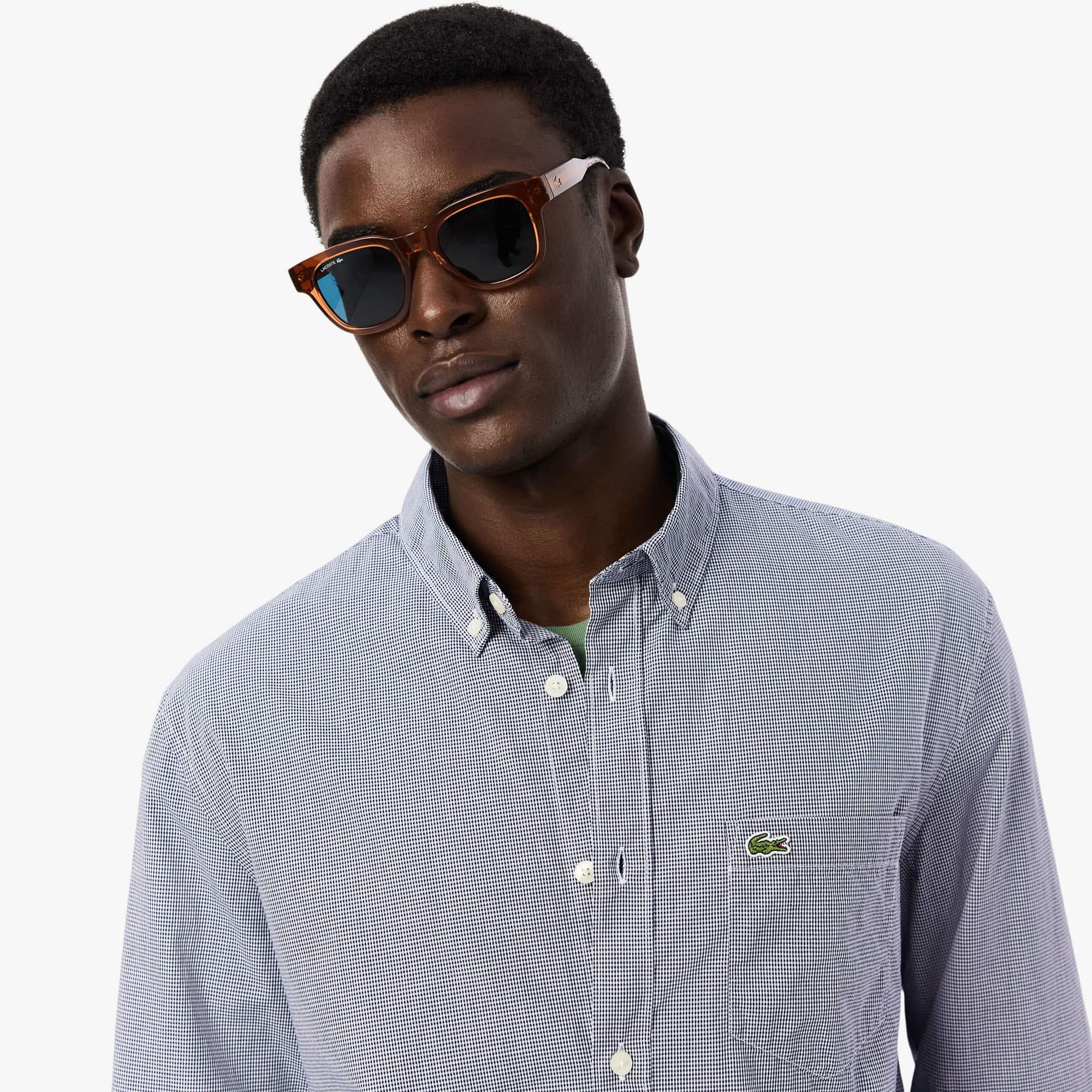 Men's Regular Fit Gingham Poplin Shirt - Button Down Shirts - New