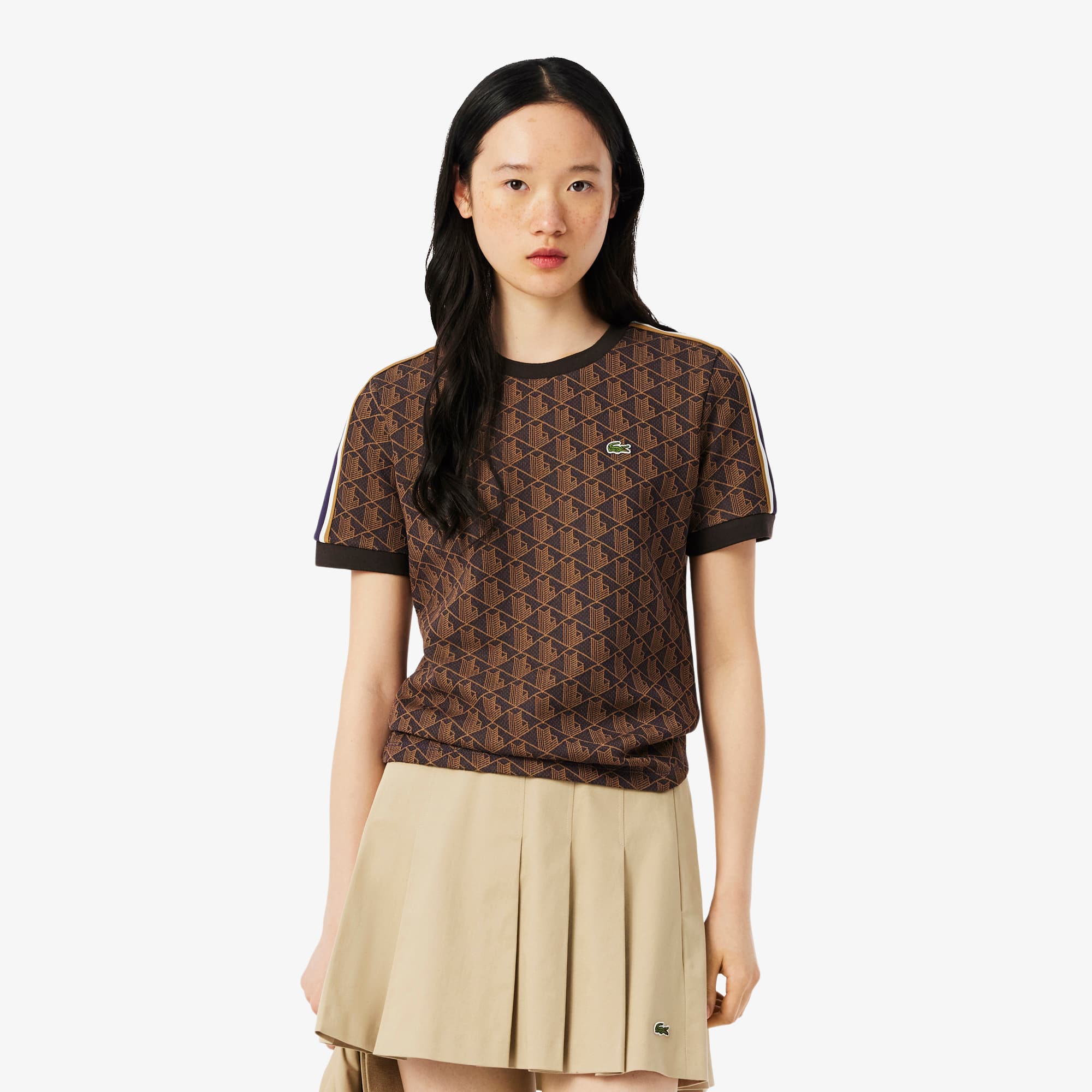 Lacoste Women's Slim Fit Monogram T-Shirt