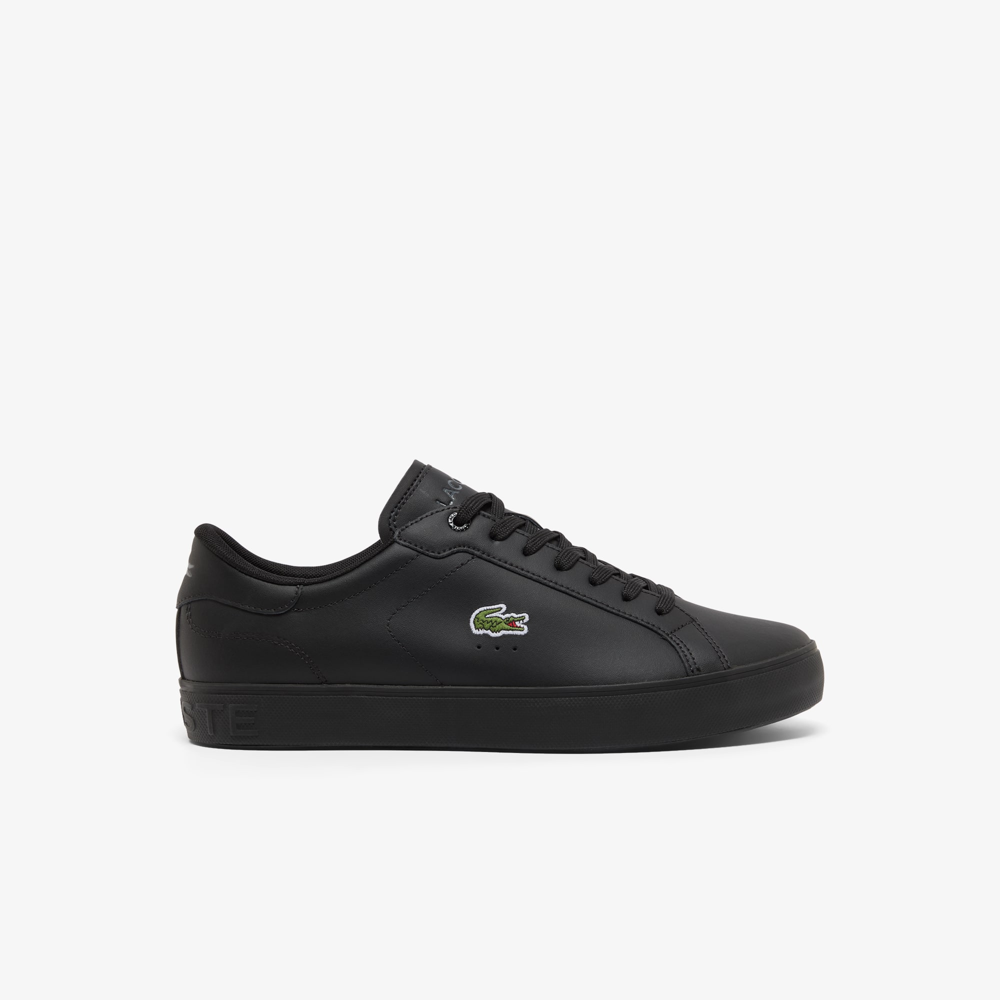 mens black leather trainer shoes