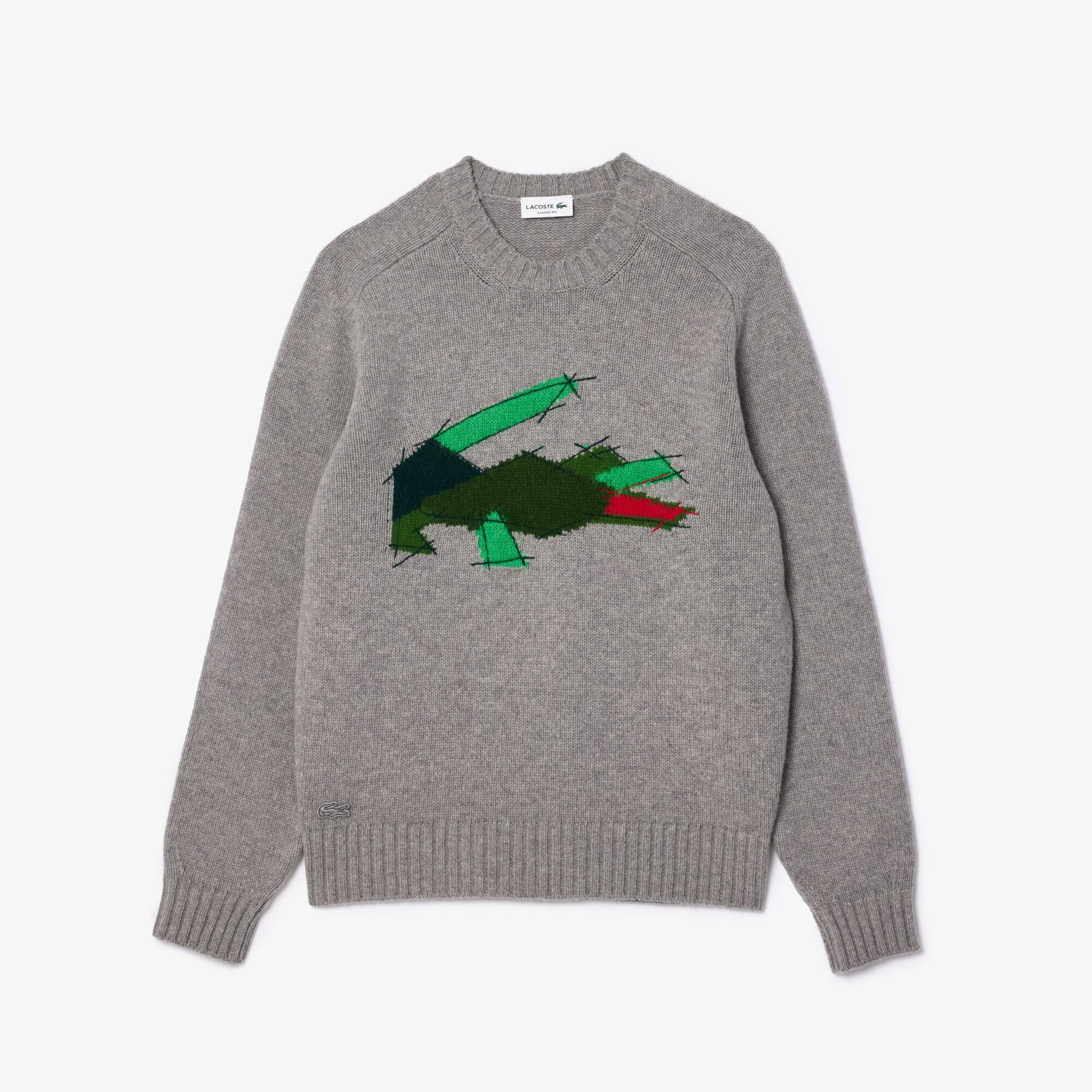 トップス crocodile navy Acryl knit Men's Embroidered Crocodile Wool Gloves - All Men's