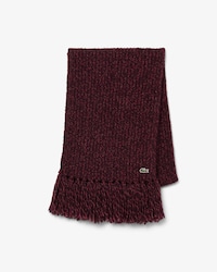 Mercerized Wool Blend Knit Scarf