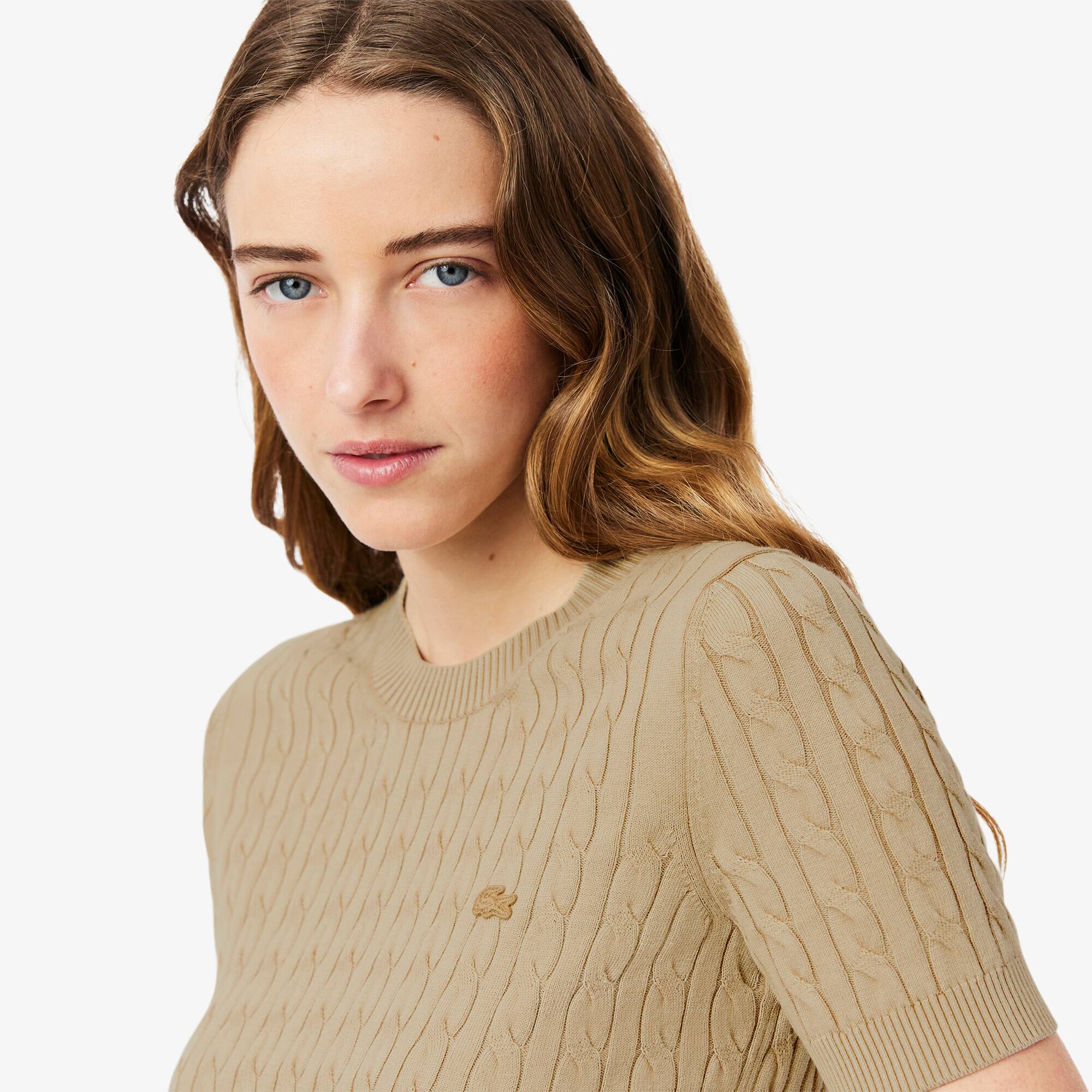 Women's Wash Effect Cable Knit Sweater - Sweaters & Sweatshirts