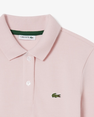 Girls' Long Sleeve Stretch Piqué Polo Dress