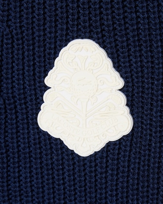 Badge Accent Wool Blend Golf Cardigan