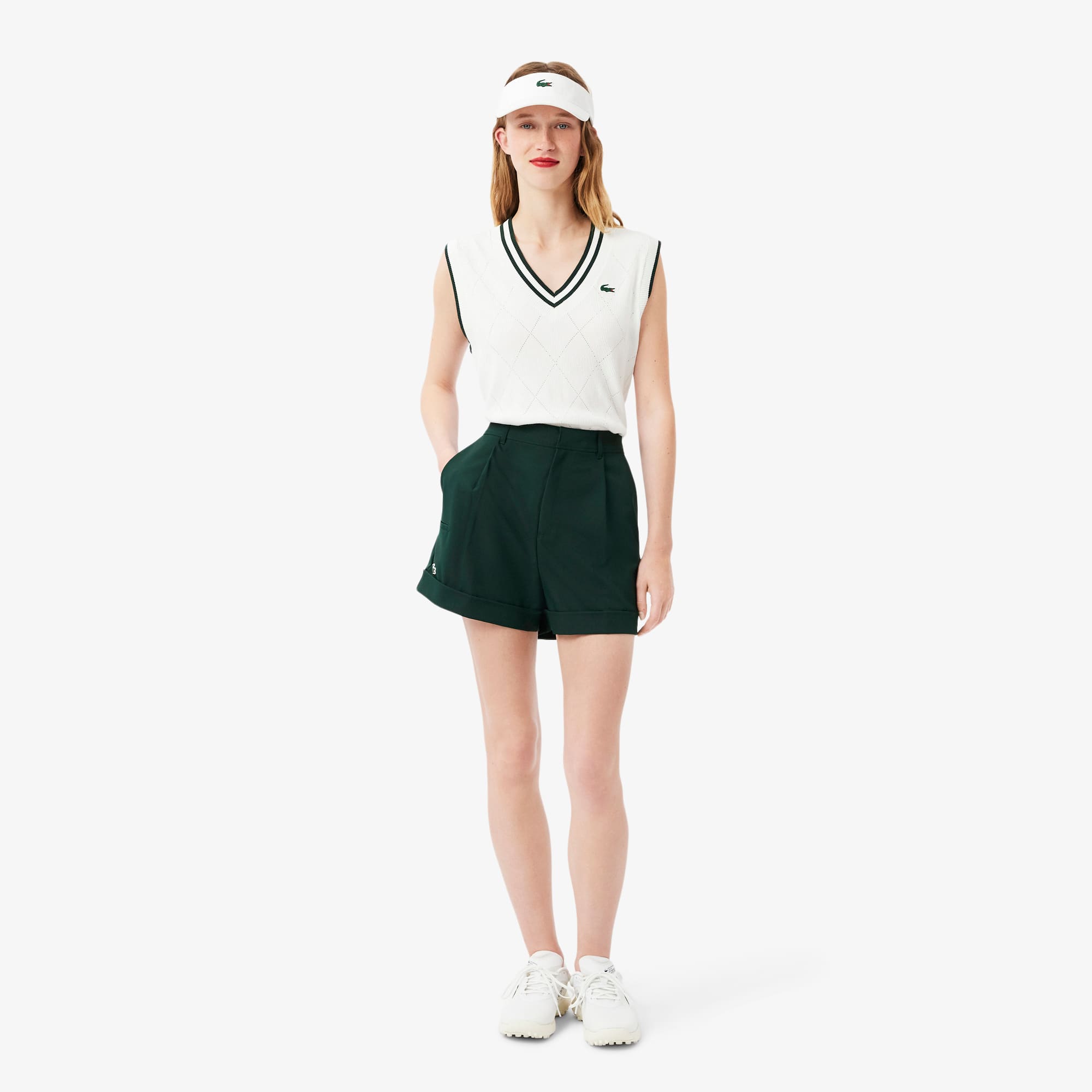 Lacoste Women's Ultra Dry Golf Stretch Bermuda Shorts - 40 In Green