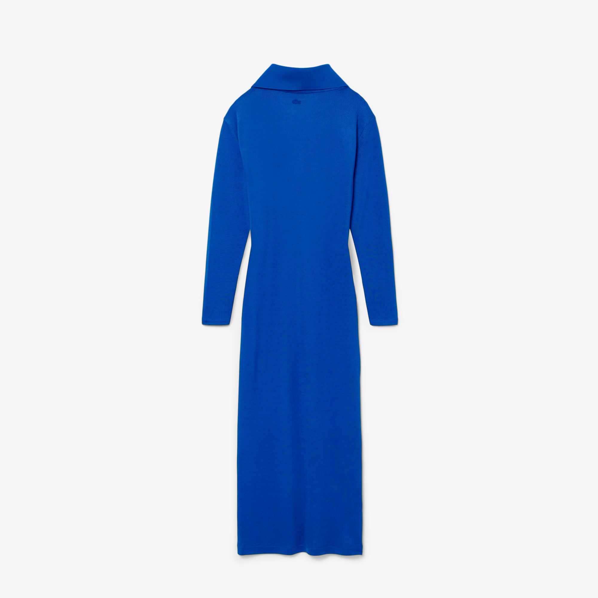 Runway Polo Collar Satin Maxi Dress