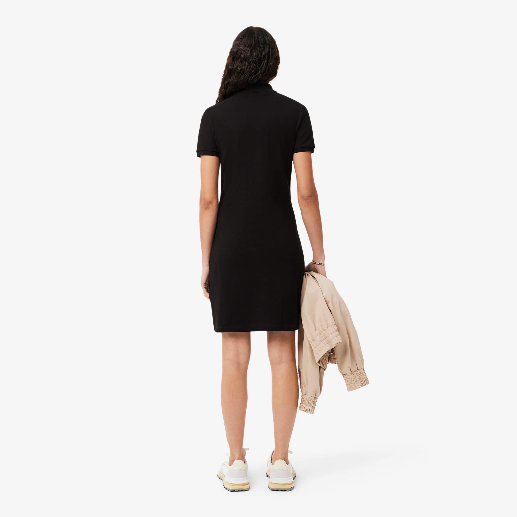Lacoste Short Sleeve Slim Fit Stretch Pique Polo Dress - Black