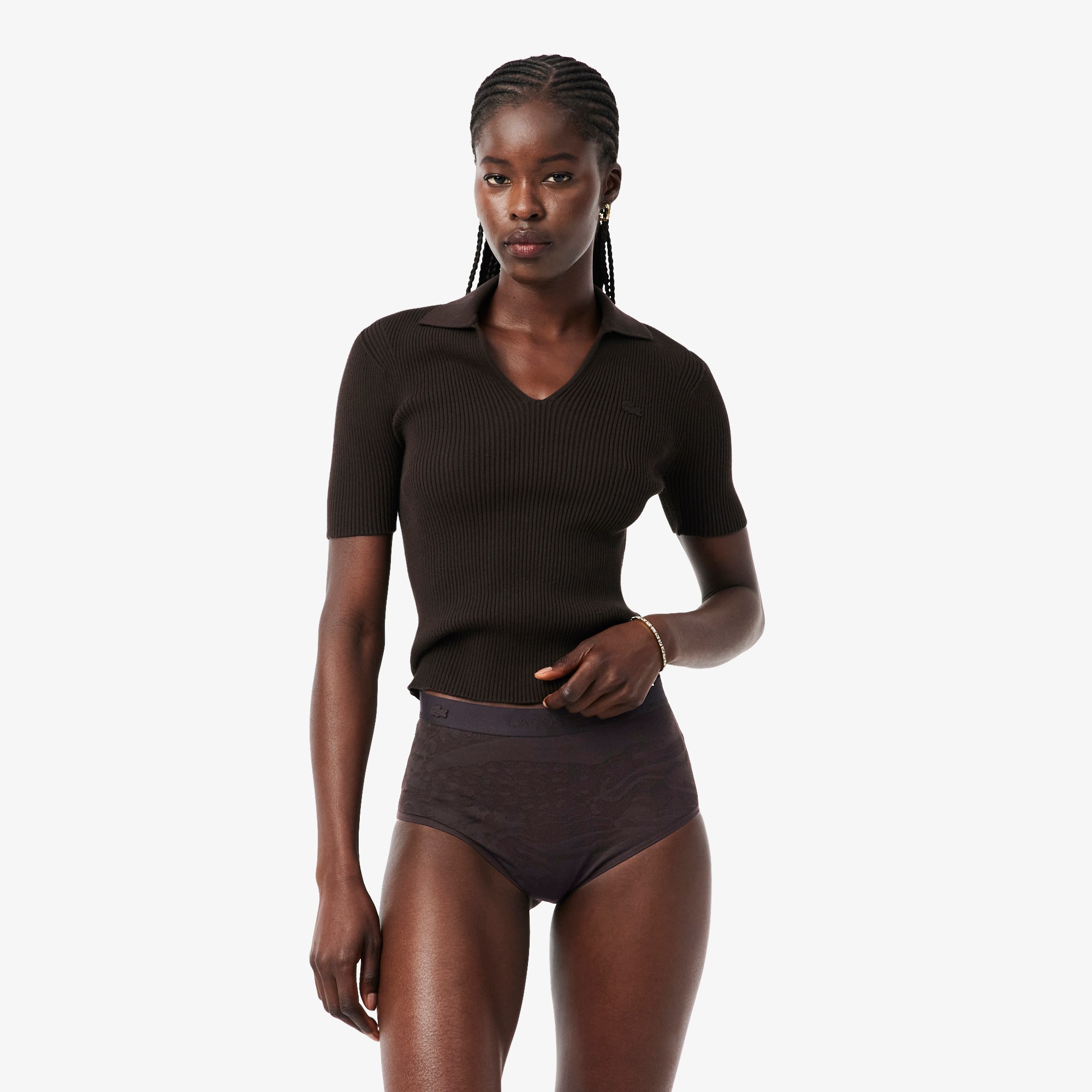 Lacoste High Waist Mesh Briefs