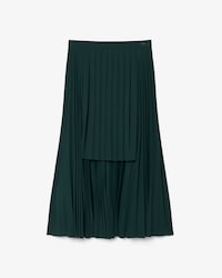Long Asymmetric Pleated Jersey Skirt