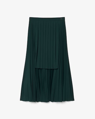 Jupe longue jersey pliss&eacute;e asym&eacute;trique