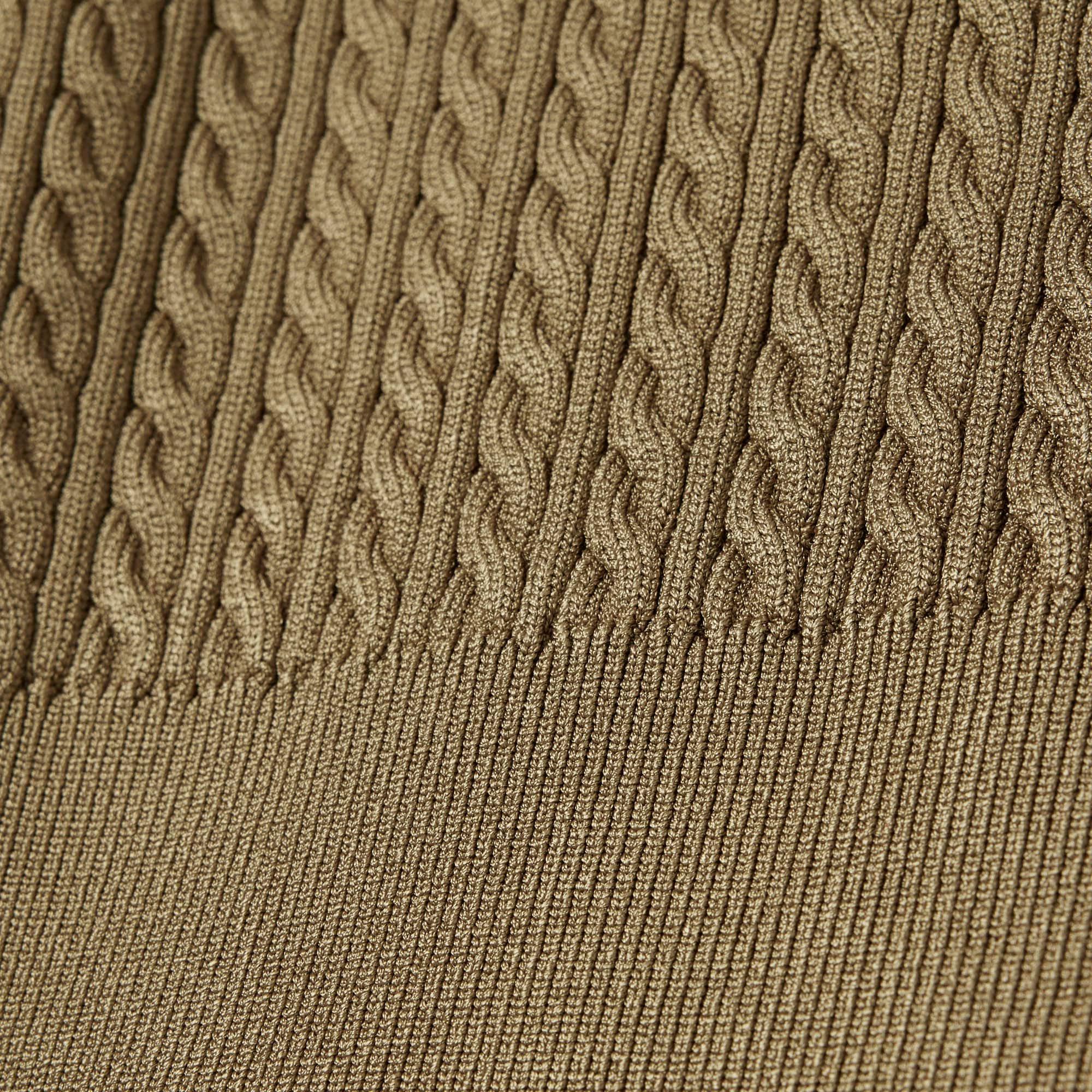Runway Cable Knit Polo Collar Sweater