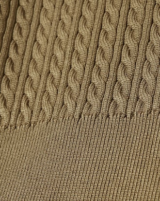 Runway Cable Knit Polo Collar Sweater