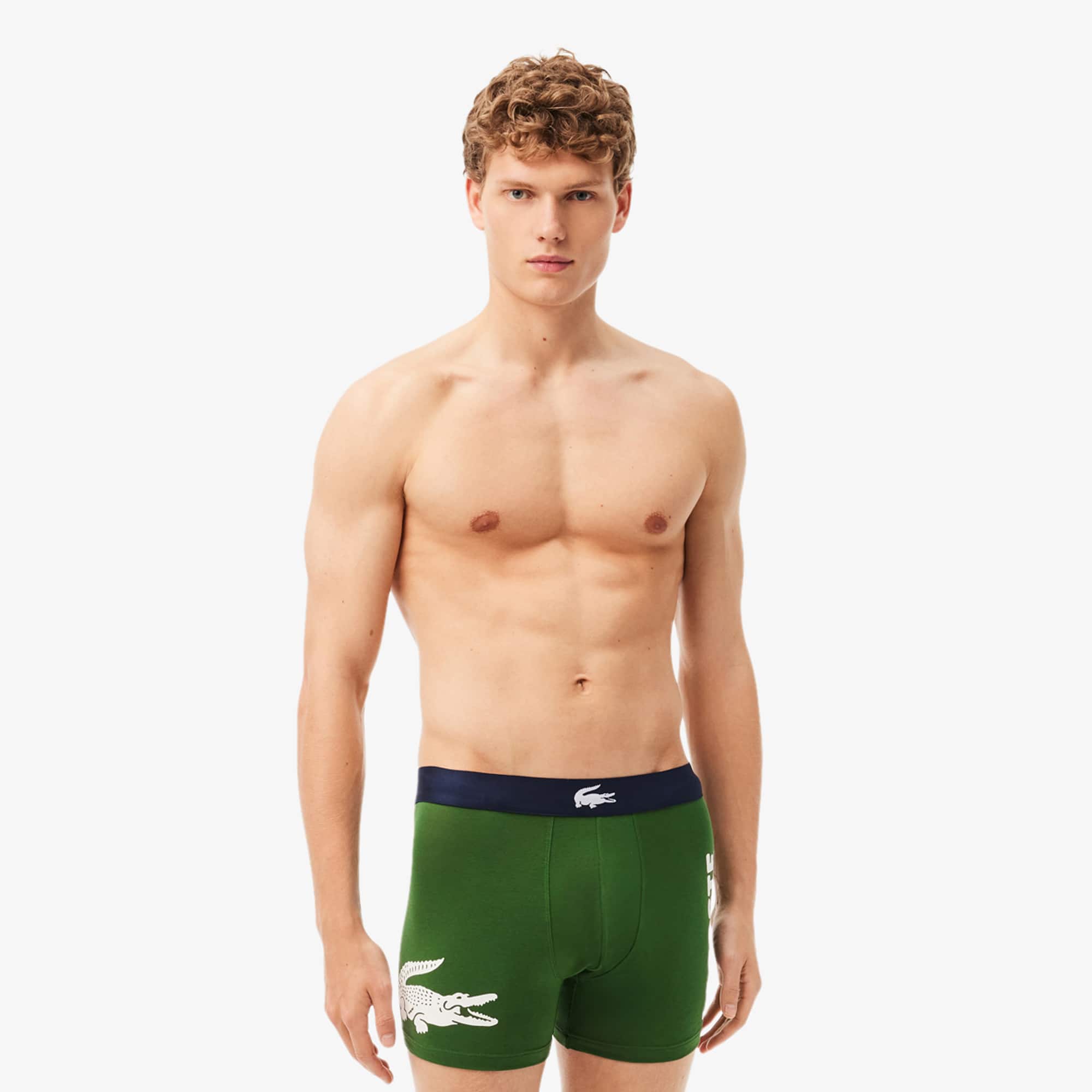 Lacoste Men's 3-Pack Crocodile Waist Boxer Briefs