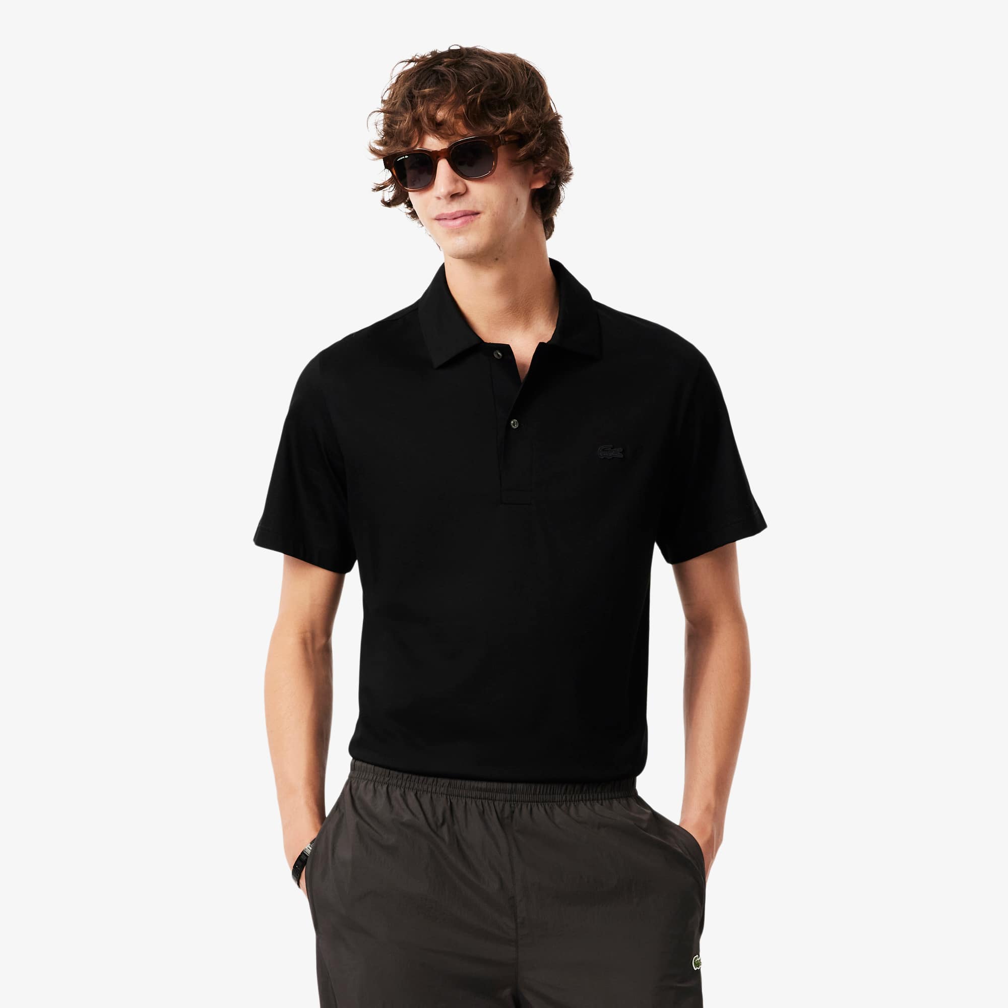 Lacoste Men's Paris Classic Fit Open Neck Embroidered Polo
