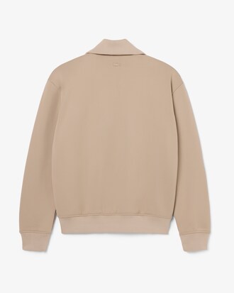 Runway High Neck Zipped Satin Sweatshirt