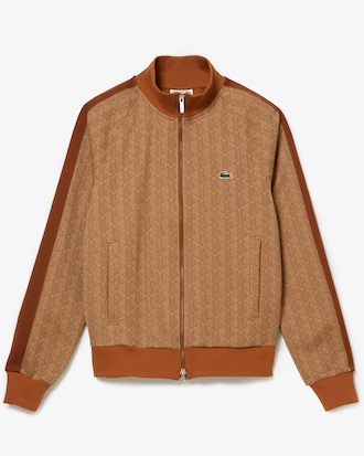 Men's Regular Fit Monogram Zip-Up Sweatshirt