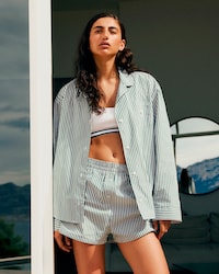 Oversized Striped Poplin Pajama Set