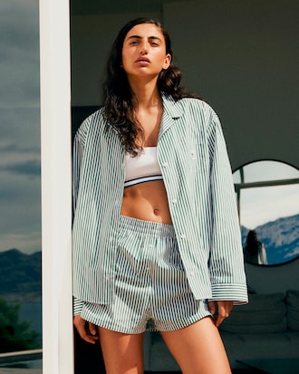 Oversized Striped Poplin Pajama Set