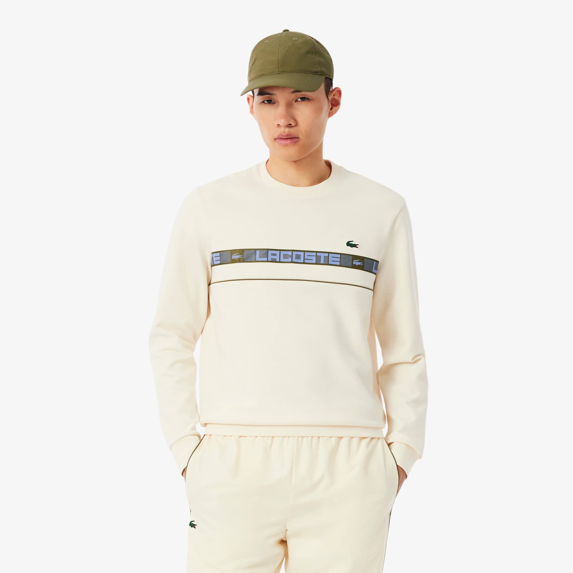Men's Branded Stripe Tennis Sweatshirt - Sweaters
