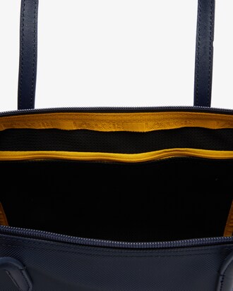 Grand sac cabas L.12.12 en toile piqu&eacute;e avec marquage