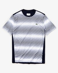 Men's SPORT Crew Neck Shaded Stripes Tech Piqu&eacute; Tennis T-shirt