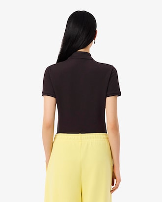 Polo femme L.12.D slim fit en piqu&eacute; de coton stretch