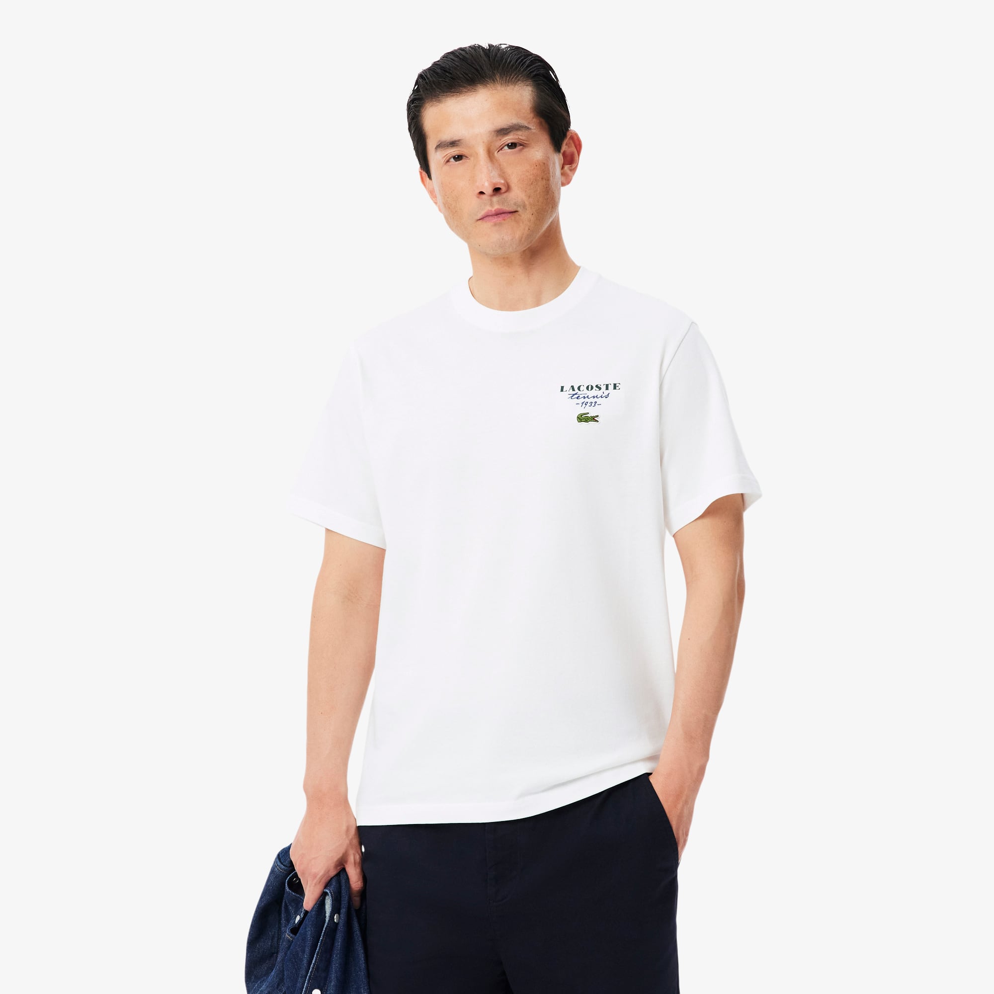 Embroidered Accent Tennis Print Jersey T-shirt - T-shirts - New In