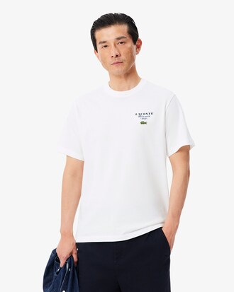 Embroidered Accent Tennis Print Jersey T-shirt