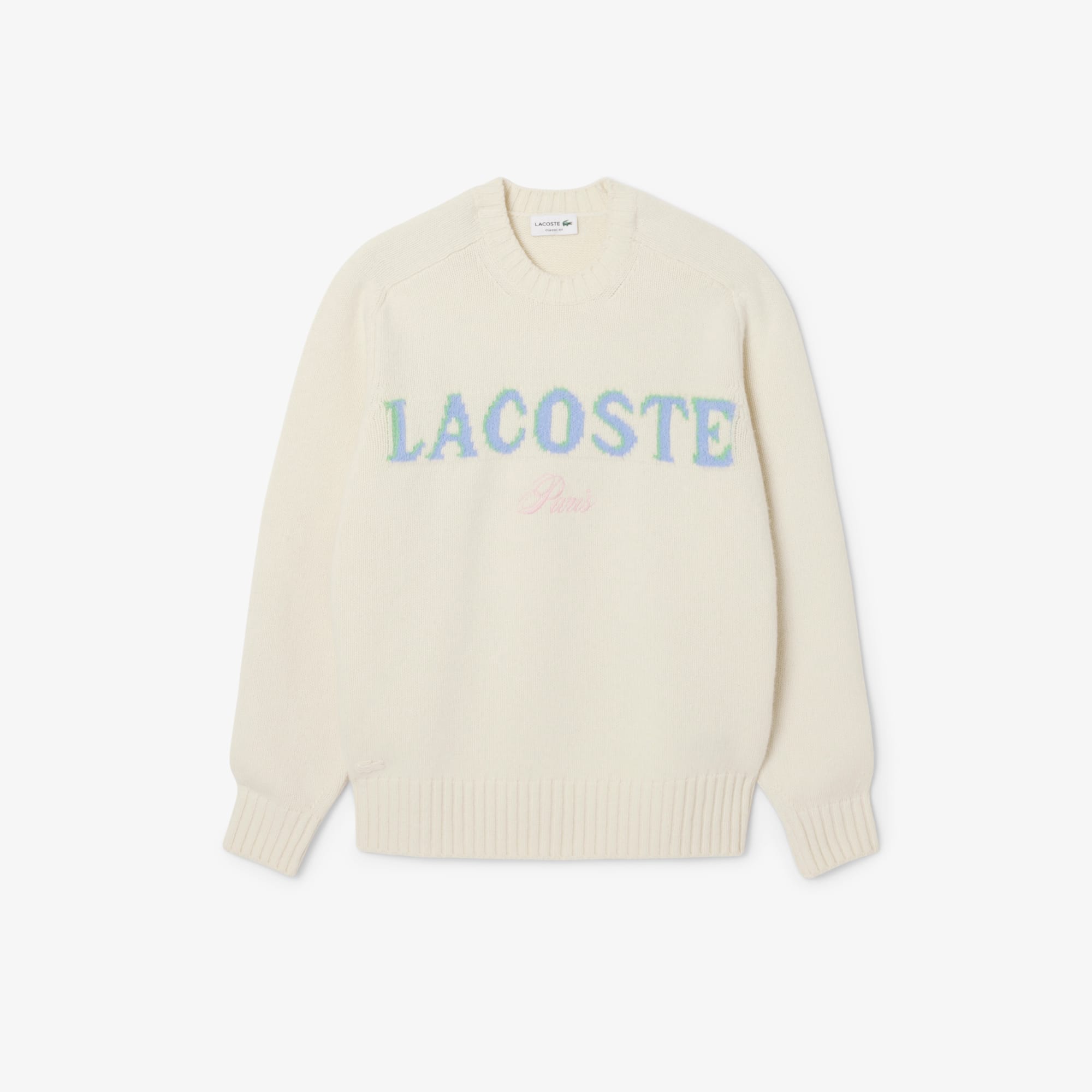 Men's Intarsia Branded Wool Sweater - Sweaters & Sweatshirts - New