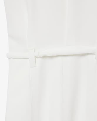 Runway Pleated Embroidery Detail Polo Dress