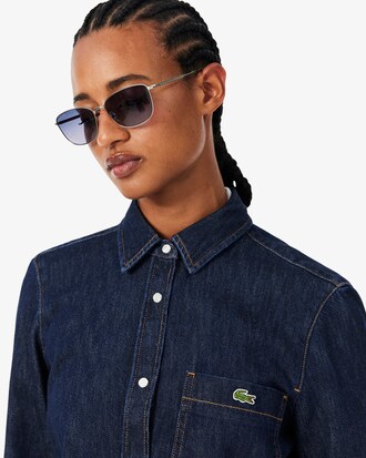 Camisa de Mezclilla Ligera de Corte Regular