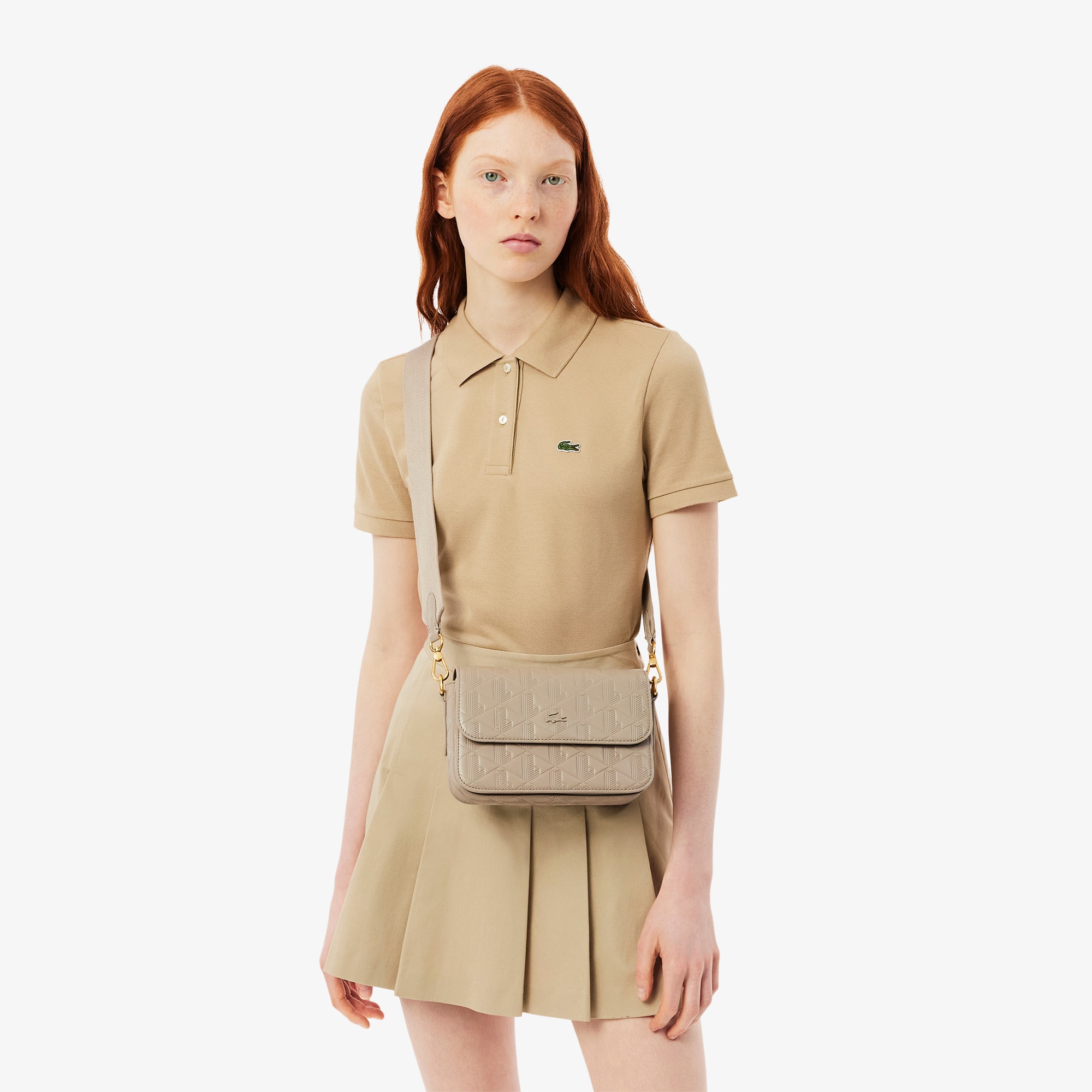 Maheki Embossed Leather Shoulder Bag - Bags - New In 2026 | Lacoste