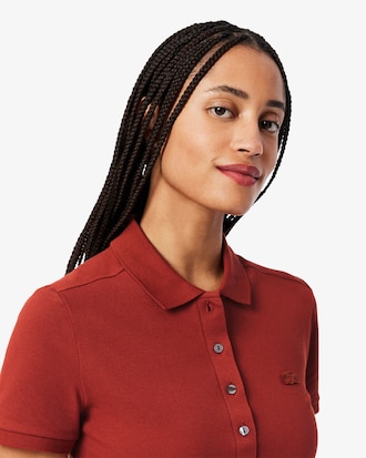 Polo de Mini Piqué elástico L.12.D de Corte Slim para Mujer