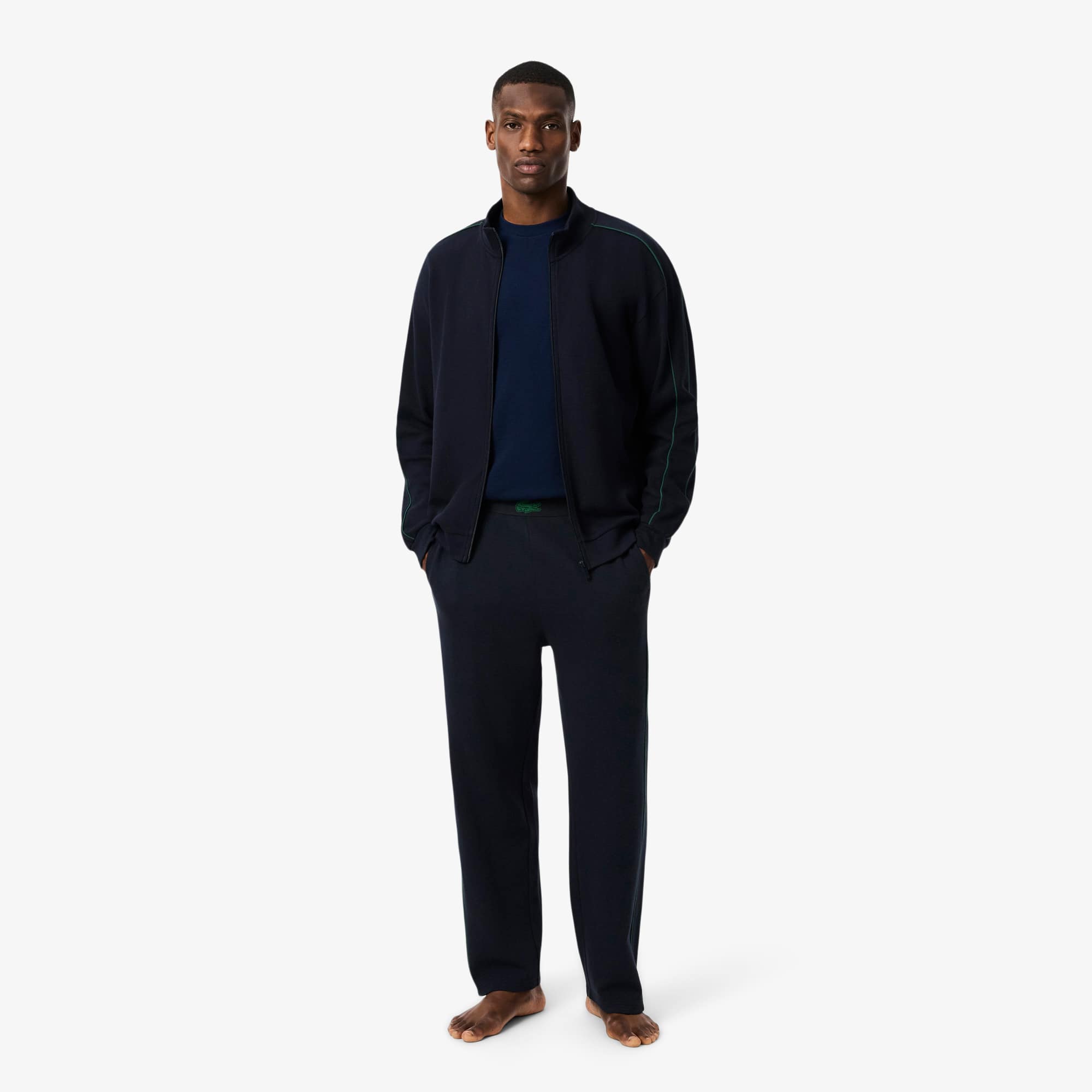 メンズウェア CLUBHAUS x Lacoste Crew Sweat Navy L Men's Zip-Up Lounge Sweatshirt - Sweaters & Sweatshirts - New In