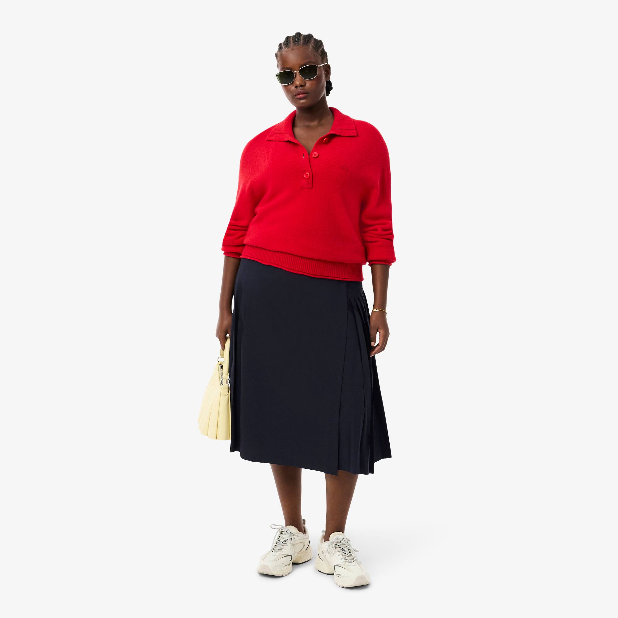 Women's Pleated Wool Midi Wrap Skirt - Shorts & Skirts - New In