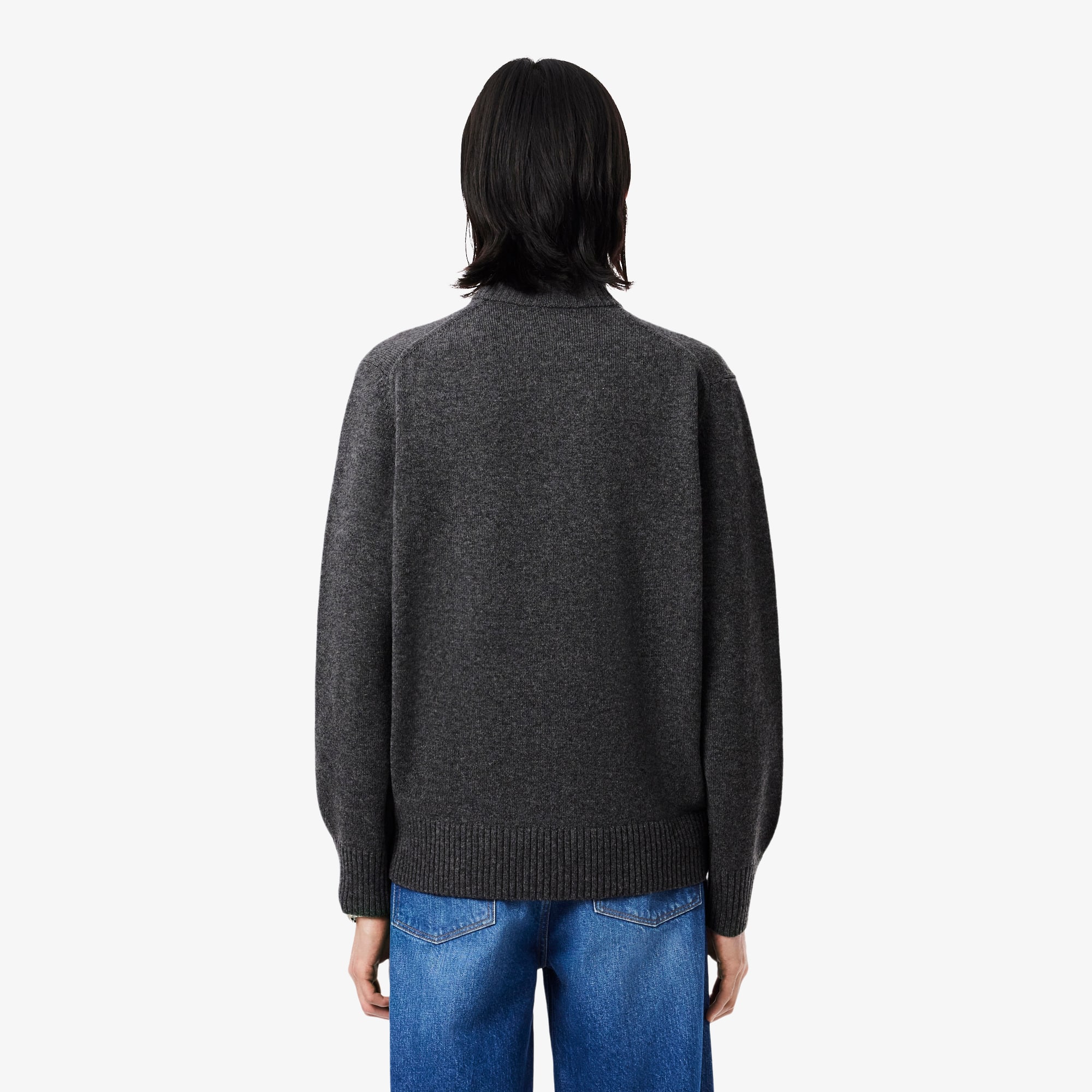 Men's Zip-Up High-Neck Wool Sweater - Sweaters & Sweatshirts - New