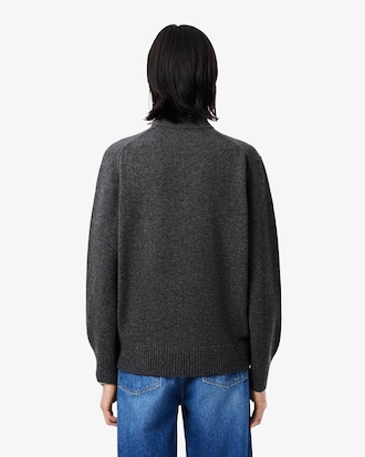 Men's Zip-Up High-Neck Wool Sweater 