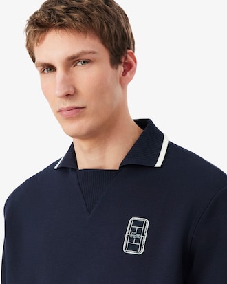 Loose Fit Embroidered Badge Piqu&eacute; Polo Shirt