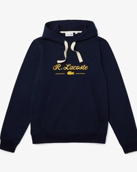 Men&rsquo;s Embroidered Lettering Hooded Cotton Fleece Sweatshirt