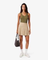 Women's Short Stretch Cotton Pleated Skirt