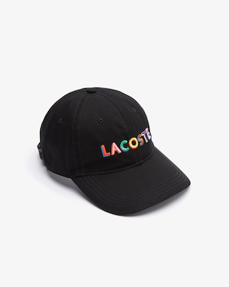Casquette unisexe Lacoste L!VE en coton avec signature brod&eacute;e