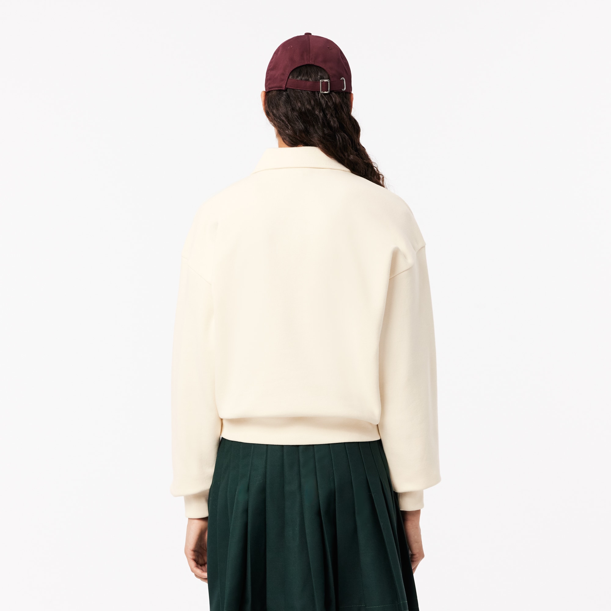 Women's Embroidered Fleece Polo Sweatshirt - Sweaters