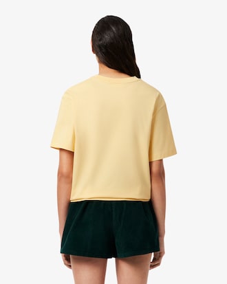 Women's Oversized Short Cut Cotton Logo T-Shirt