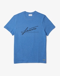 Playera para hombre En Algod&oacute;n De Cuello Redondo Con Estampado De Cocodrilo Y Firma