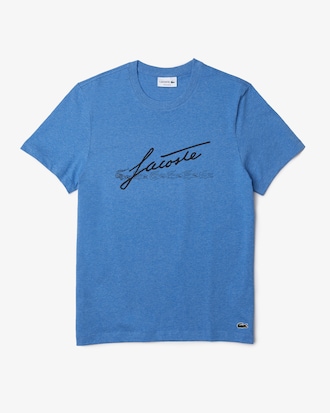 T-shirt à col rond en coton premium imprimé signature et crocos