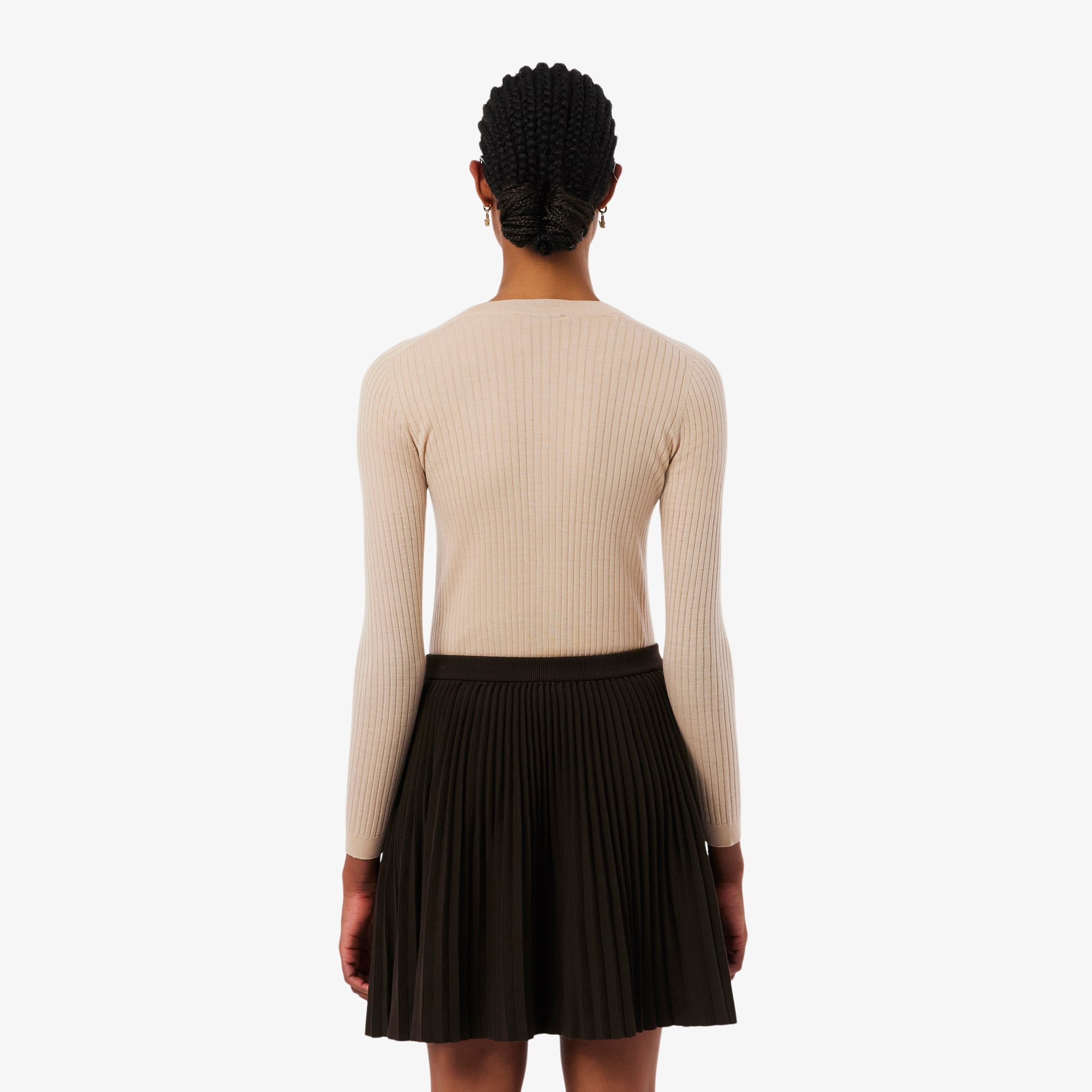 Women's Rib Knit Merino Wool Cardigan - Sweaters & Sweatshirts