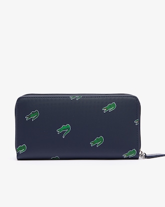 Zipped Croc Print Wallet