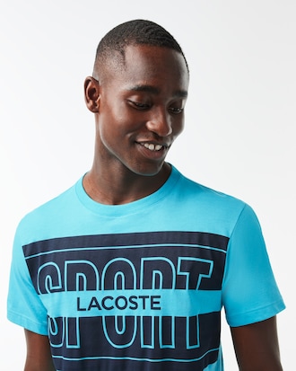 Playera deportiva con estampado de algodón para hombre