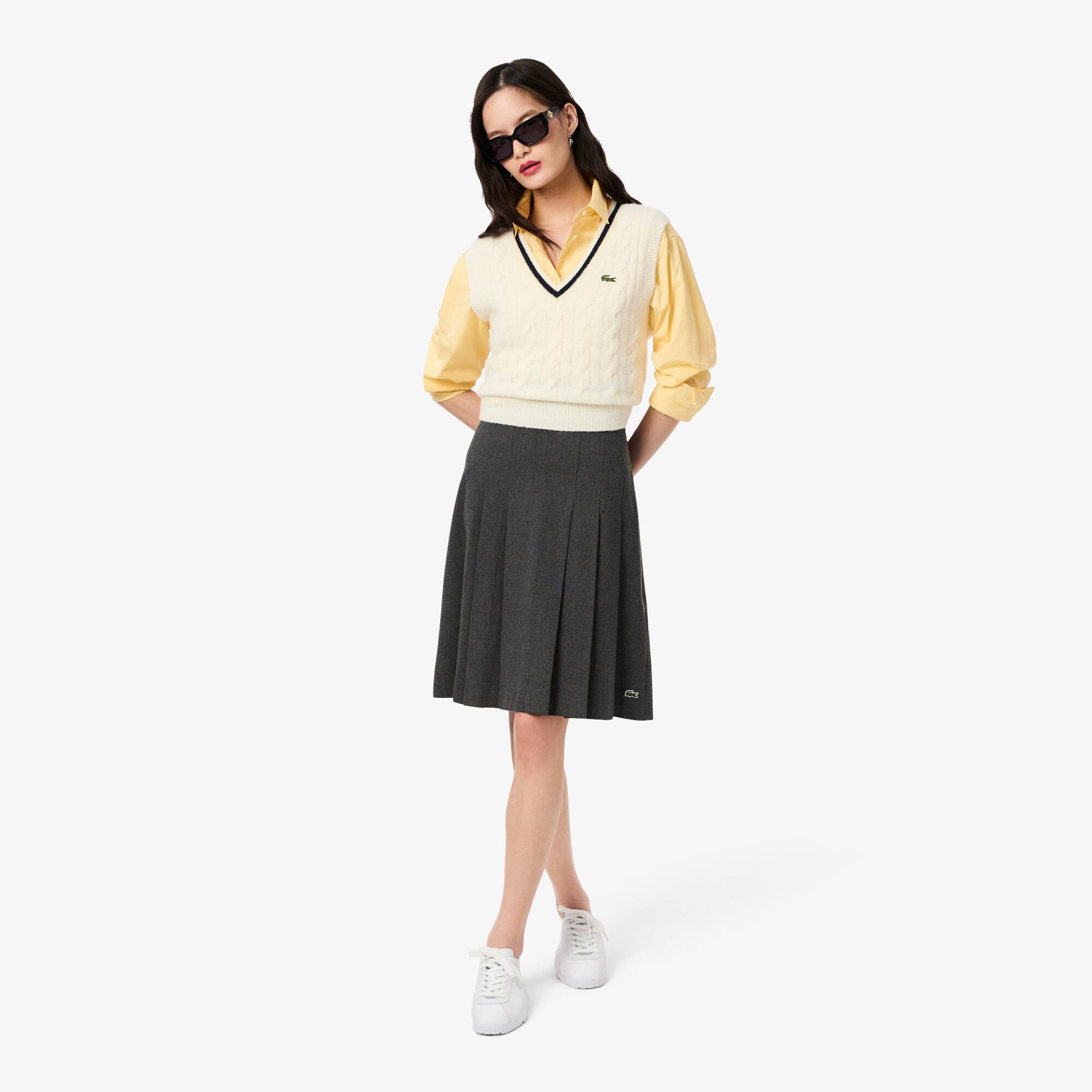 レディースウェア ROUND CODE ORIGINAL PLEATS SKIRT Women's Pleated Flannel Midi Skirt - Shorts & Skirts - New